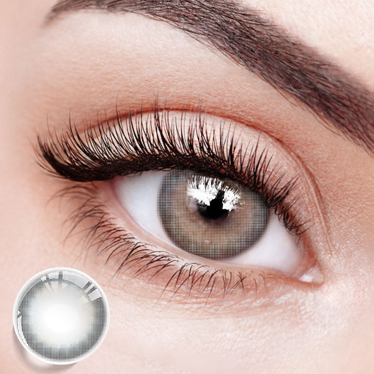 Eyes with 【Prescription】Rime Gray Colored Contact Lenses